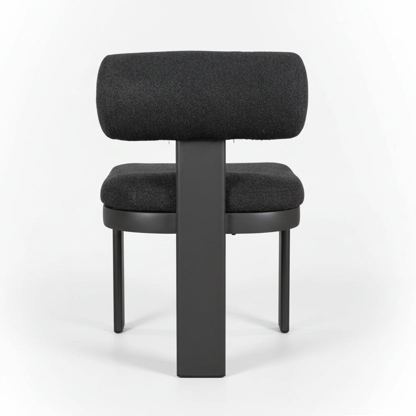 BOLSTER BACK OUTDOOR DINING CHAIR: CHARCOAL