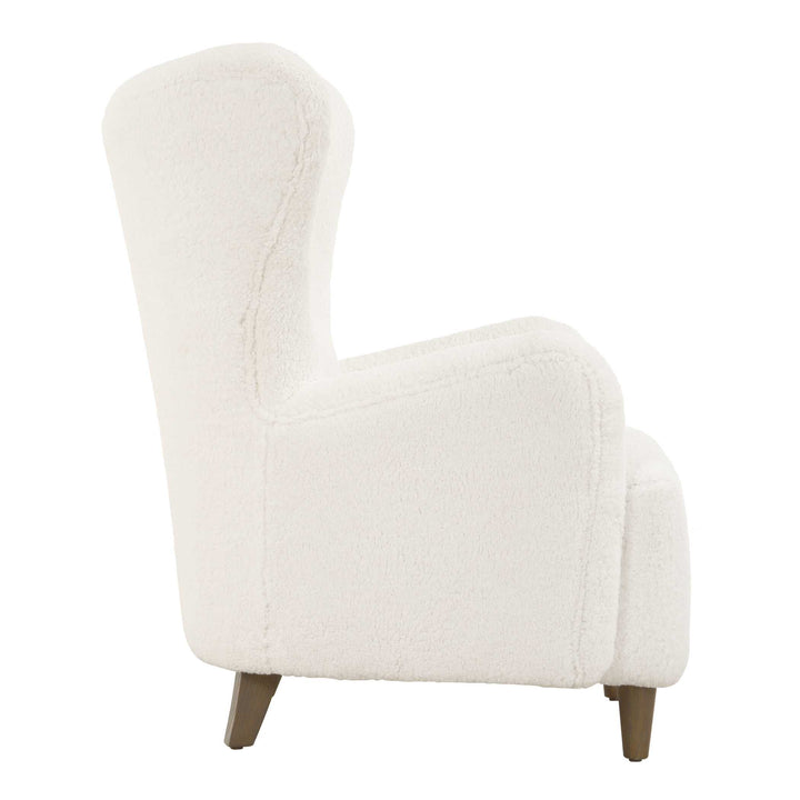 INGEL WHITE SHEARLING WINGBACK CHAIR