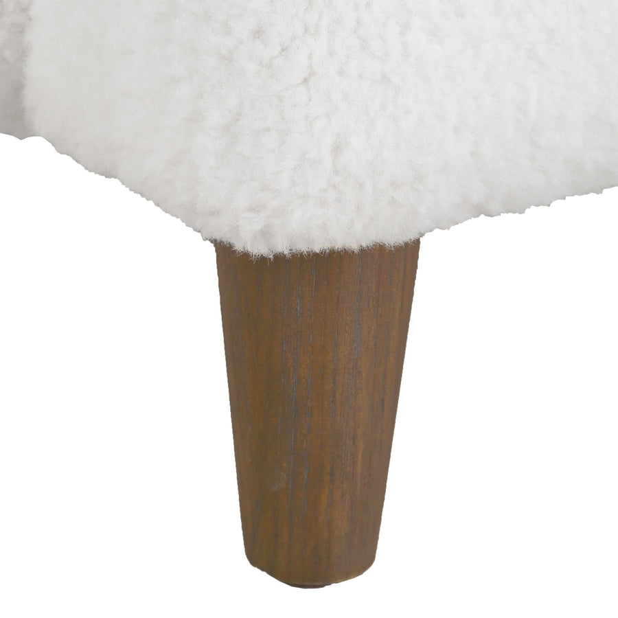 INGEL WHITE SHEARLING WINGBACK CHAIR