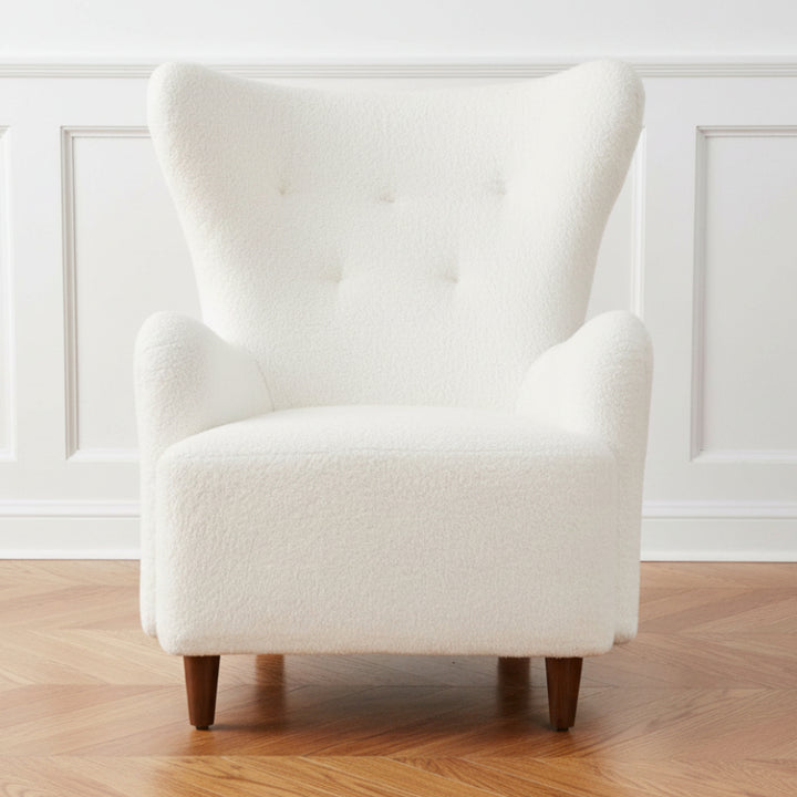 INGEL WHITE SHEARLING WINGBACK CHAIR