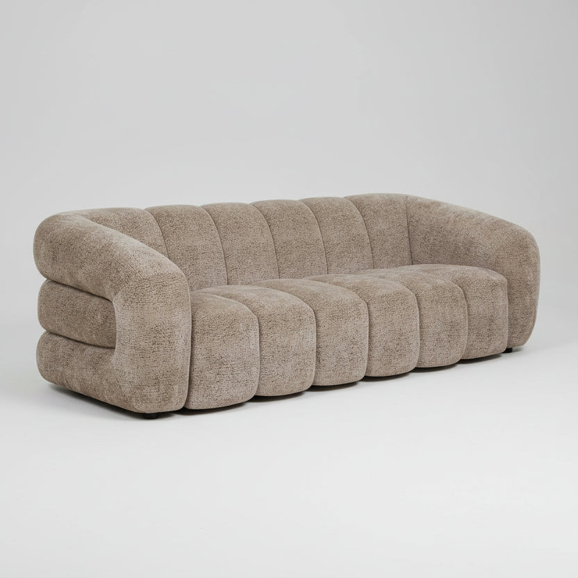 Beige sofa on a white background