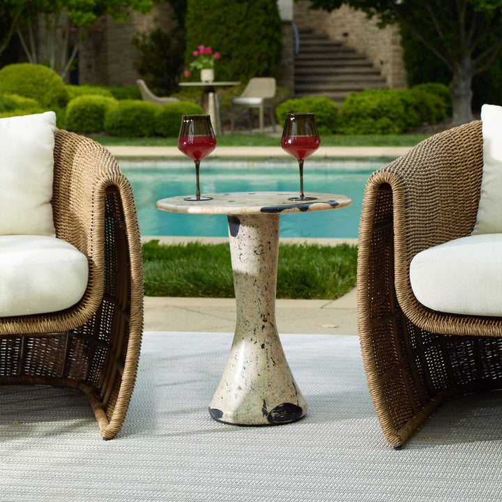 CADAS LIMESTONE & RESIN SIDE TABLE