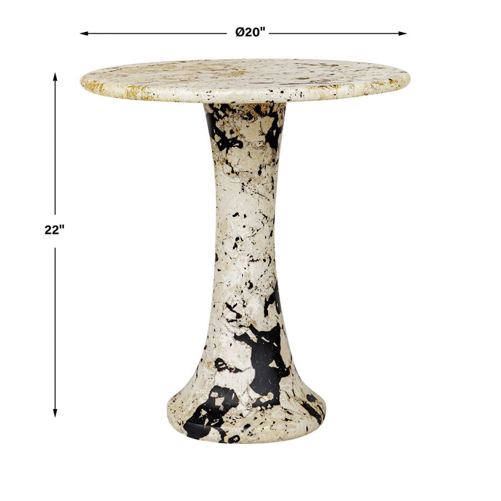 CADAS LIMESTONE & RESIN SIDE TABLE