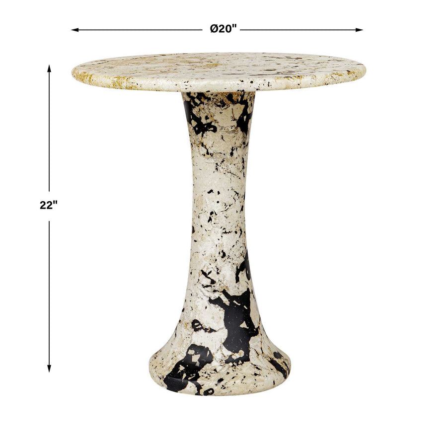 CADAS LIMESTONE & RESIN SIDE TABLE