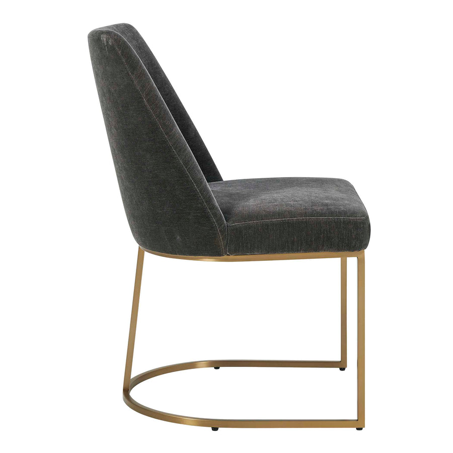HANNI GRAY VELVET UPHOLSTERED DINING CHAIR