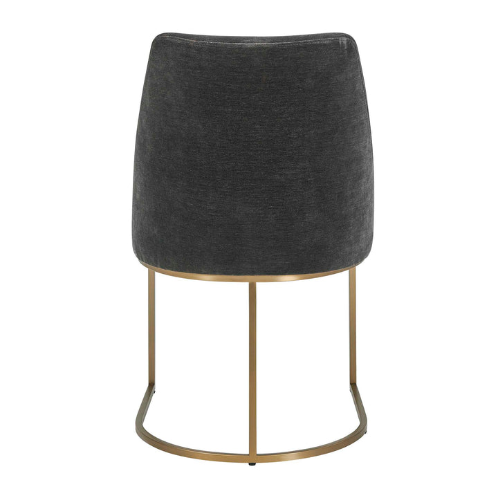 HANNI GRAY VELVET UPHOLSTERED DINING CHAIR