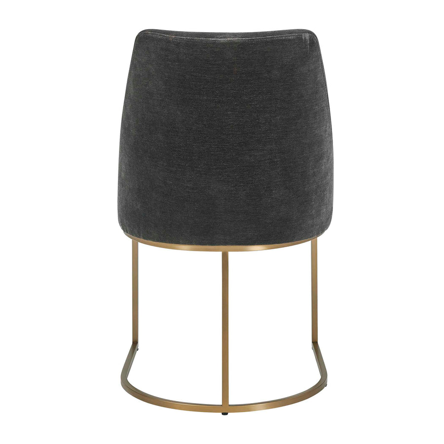 HANNI GRAY VELVET UPHOLSTERED DINING CHAIR