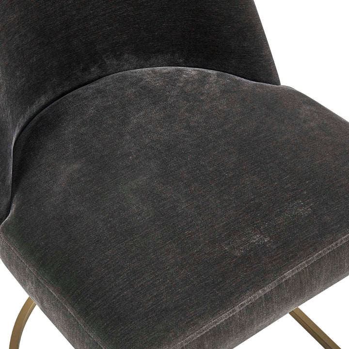 HANNI GRAY VELVET UPHOLSTERED DINING CHAIR