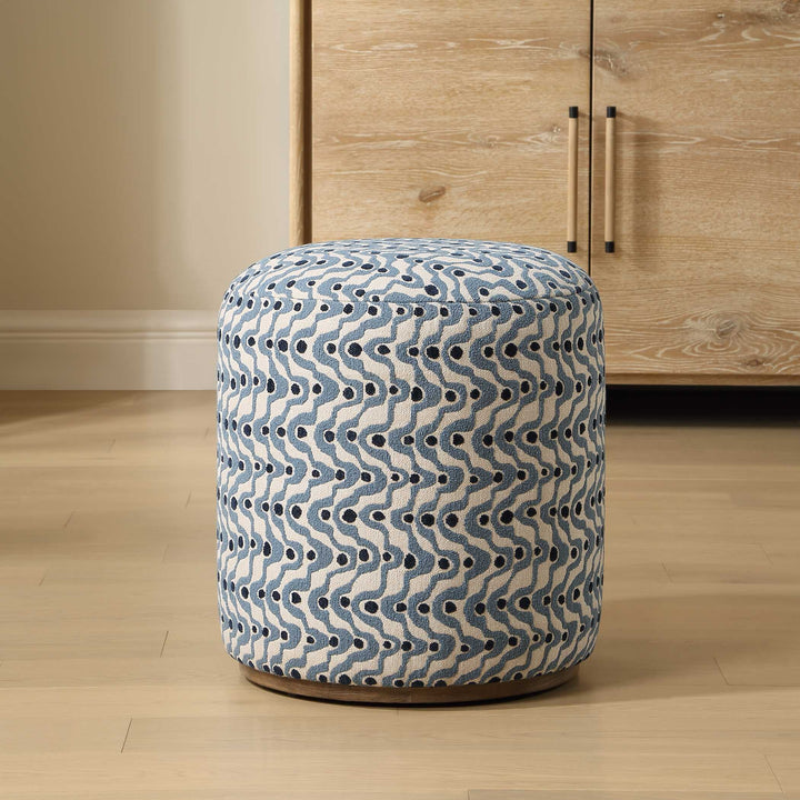 CAS STEEL BLUE SWIRL OTTOMAN