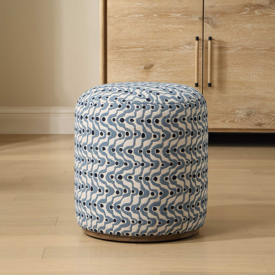 CAS STEEL BLUE SWIRL OTTOMAN