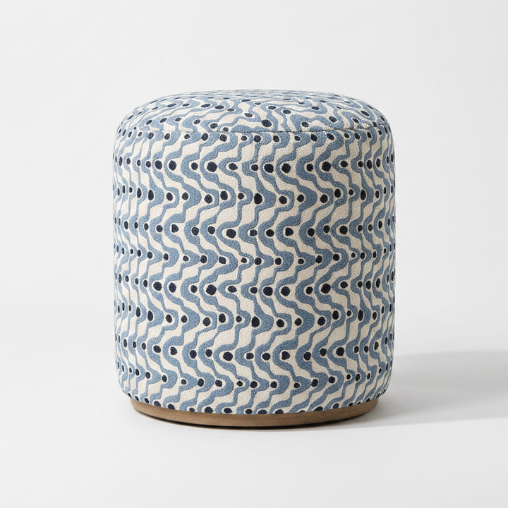 CAS STEEL BLUE SWIRL OTTOMAN