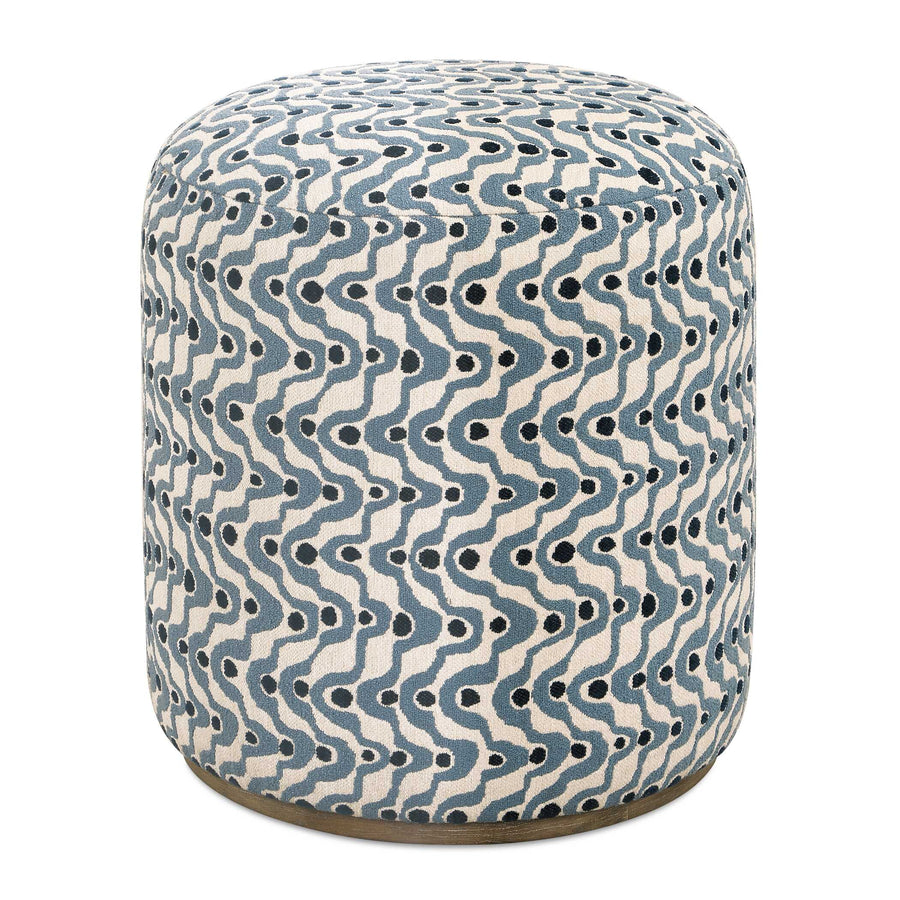 CAS STEEL BLUE SWIRL OTTOMAN