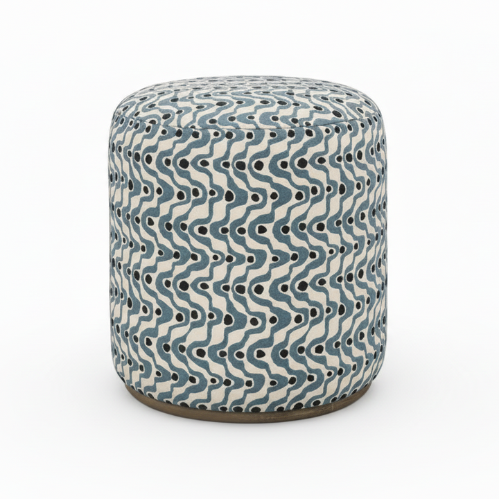 Patterned ottoman on a white background