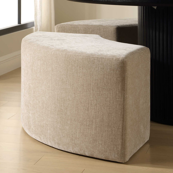 KHAI CURVED VELVET DINING BENCH