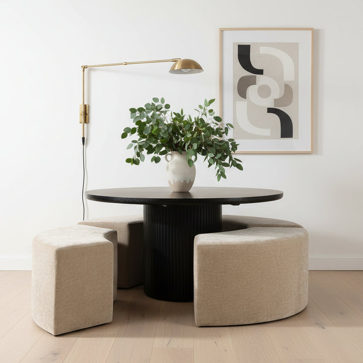 KHAI CURVED VELVET DINING BENCH