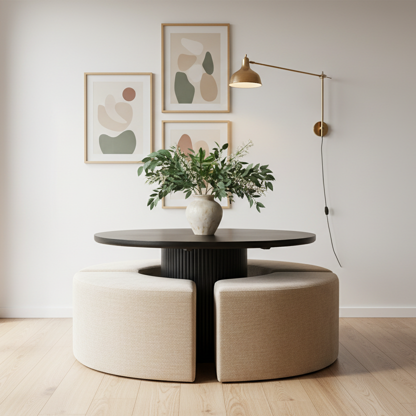 KHAI CURVED VELVET DINING BENCH