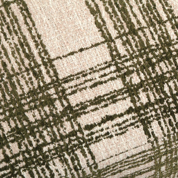 IRELAND PLAID CHENILLE  CUBE OTTOMAN