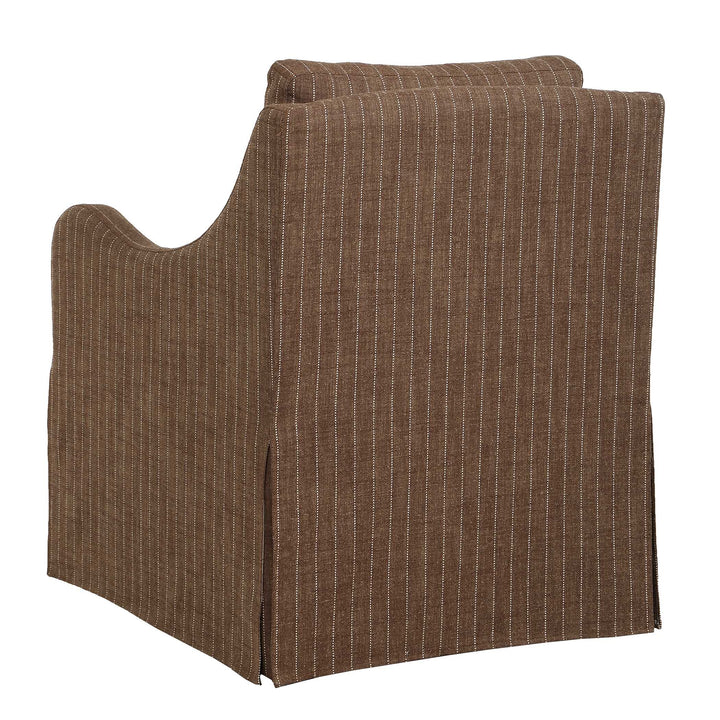 LUISA PINSTRIPE SLIPCOVERED SWIVEL CHAIR