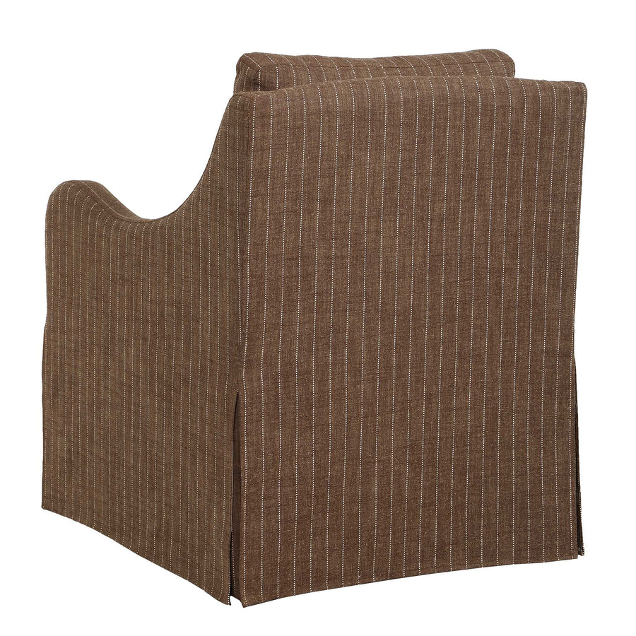 LUISA PINSTRIPE SLIPCOVERED SWIVEL CHAIR