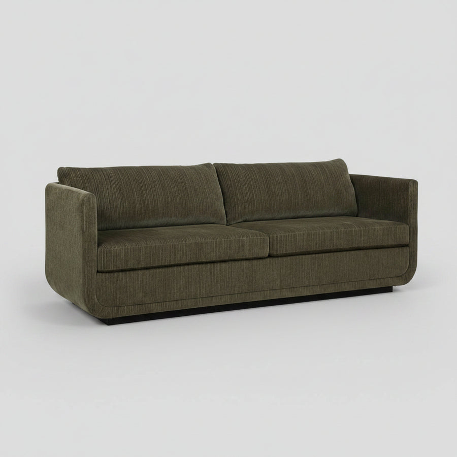 ABOUND MOSS GREEN CHENILLE UPHOLSTERED SOFA