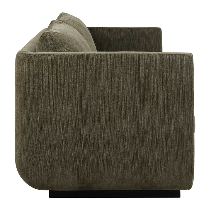 ABOUND MOSS GREEN CHENILLE UPHOLSTERED SOFA