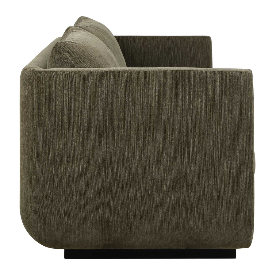 ABOUND MOSS GREEN CHENILLE UPHOLSTERED SOFA