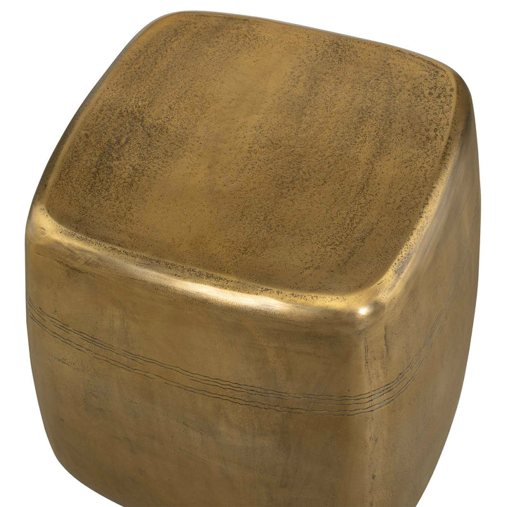 SAGUARO AGED BRASS ALUMINUM SIDE TABLE