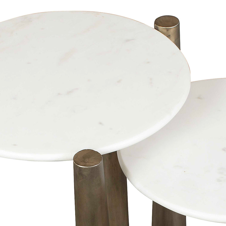 CLARIDGE WHITE MARBLE NESTING TABLES