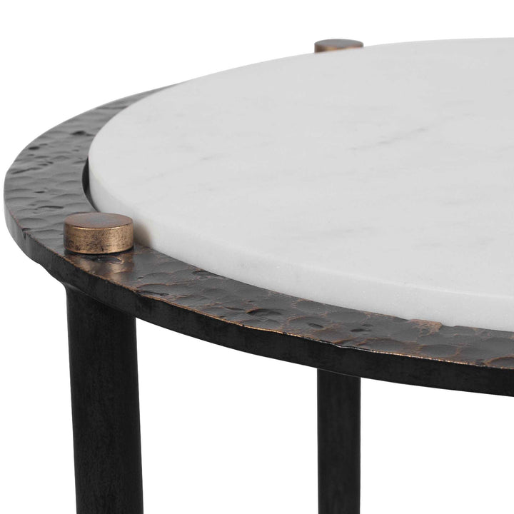 WREN WHITE MARBLE ACCENT TABLE
