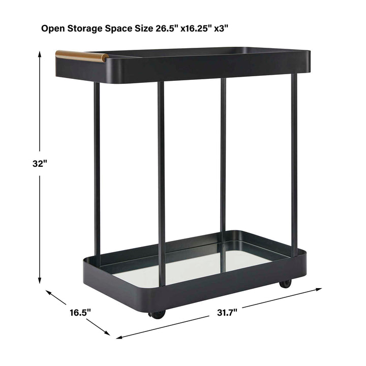 VESPER BLACK IRON BAR CART
