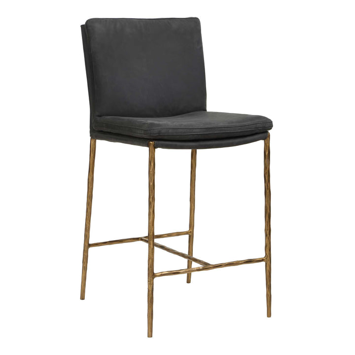 ASCEND CHARCOAL LEATHER COUNTER STOOL