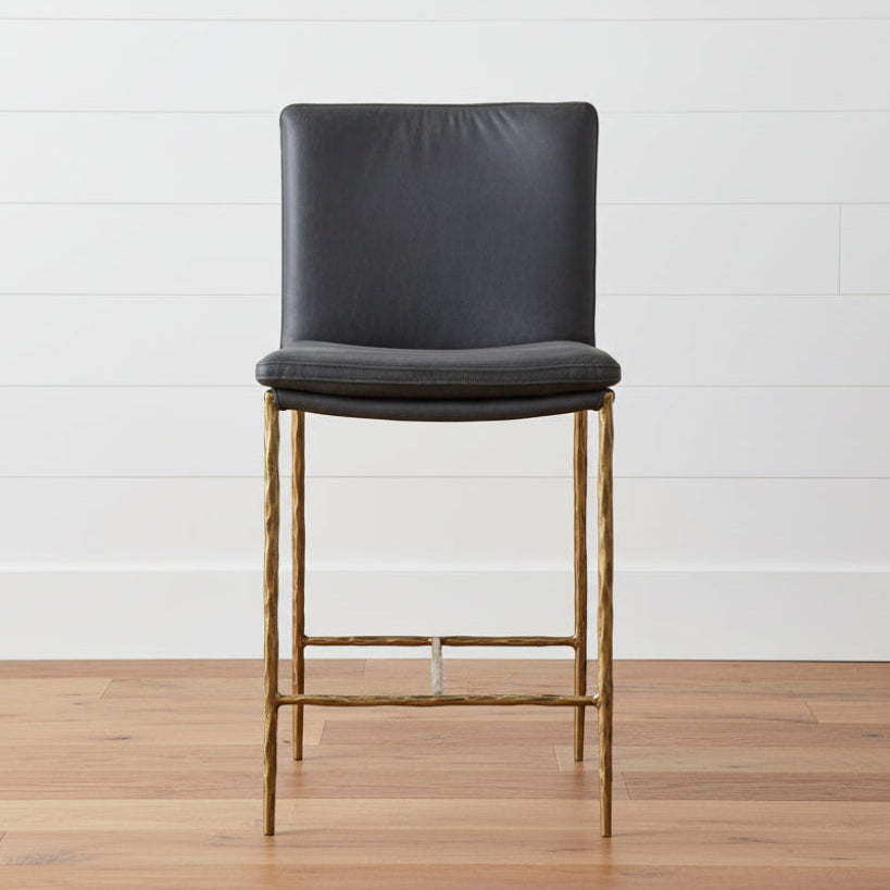 ASCEND CHARCOAL LEATHER COUNTER STOOL