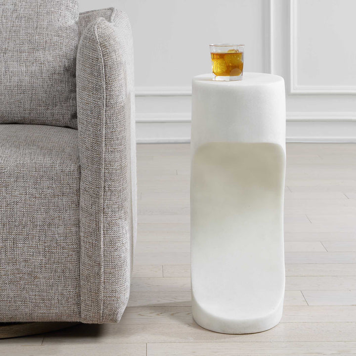 STEVIE WHITE STONE ACCENT TABLE