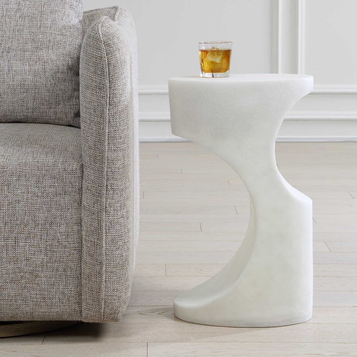 STEVIE WHITE STONE ACCENT TABLE