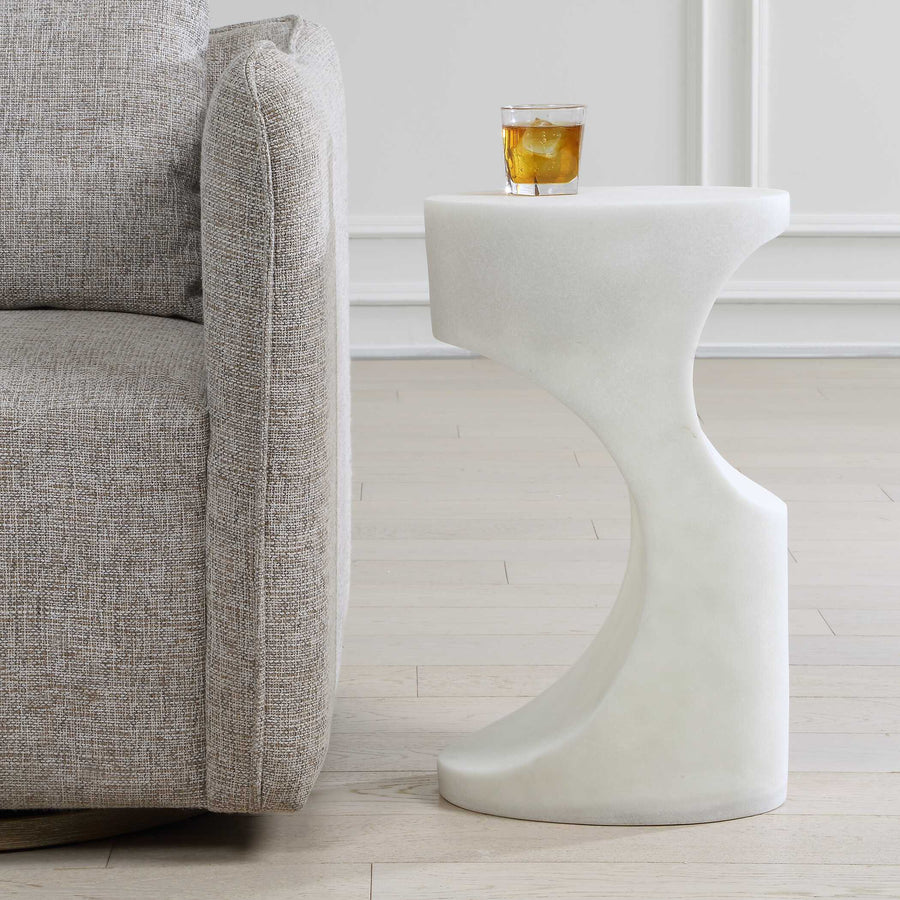 STEVIE WHITE STONE ACCENT TABLE