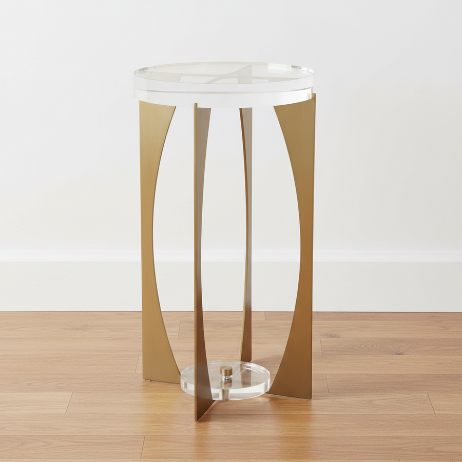 KOLKATA CRYSTAL + BRASS ACCENT TABLE