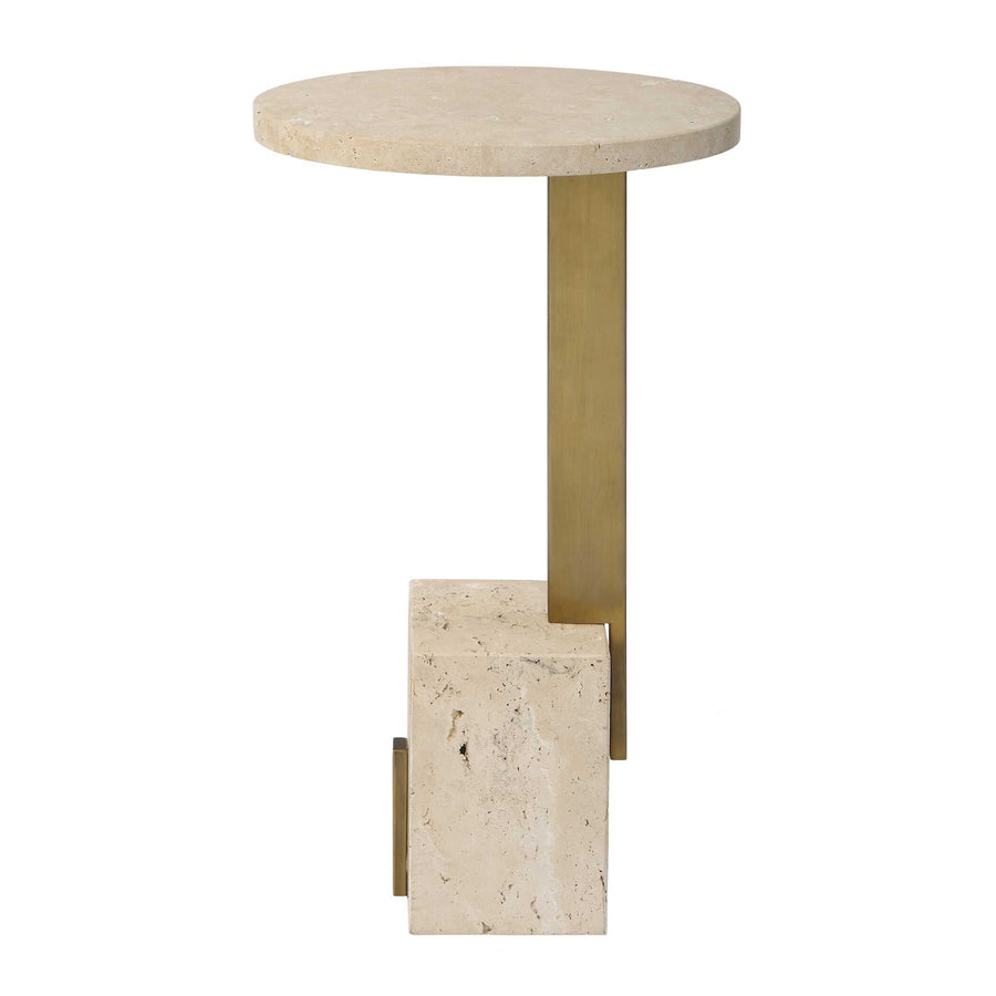 FERANNO TRAVERTINE ACCENT TABLE