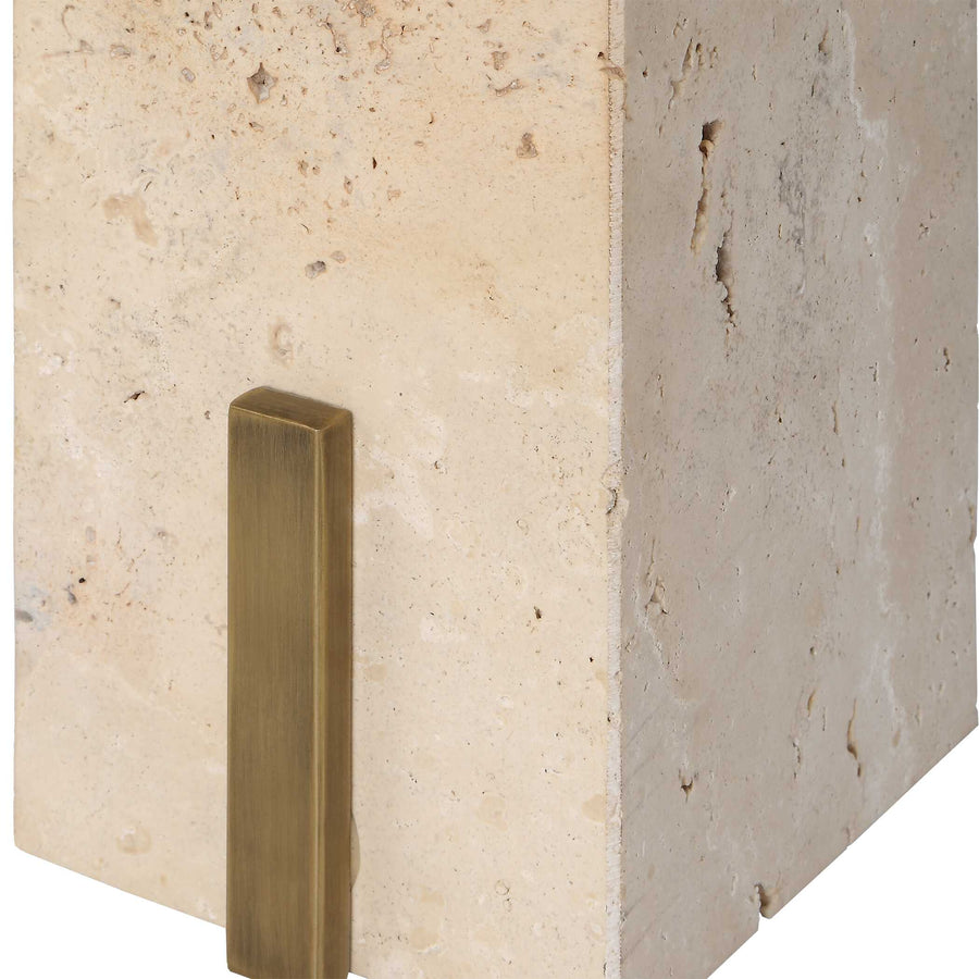 FERANNO TRAVERTINE ACCENT TABLE