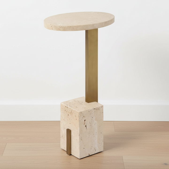 FERANNO TRAVERTINE ACCENT TABLE