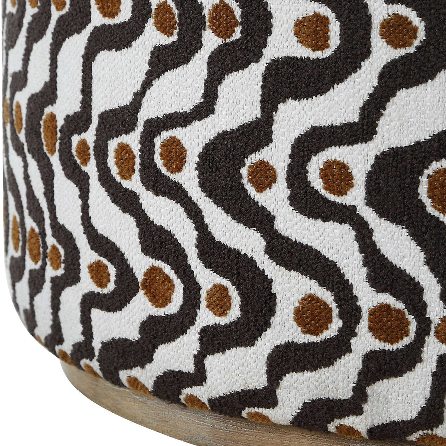 CAS PLUSH ESPRESSO GEOMETRIC OTTOMAN
