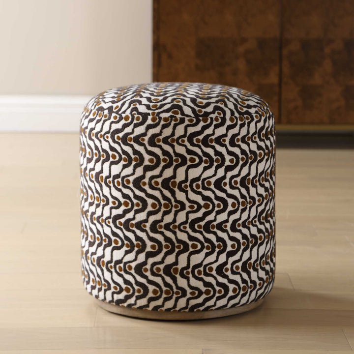 CAS PLUSH ESPRESSO GEOMETRIC OTTOMAN