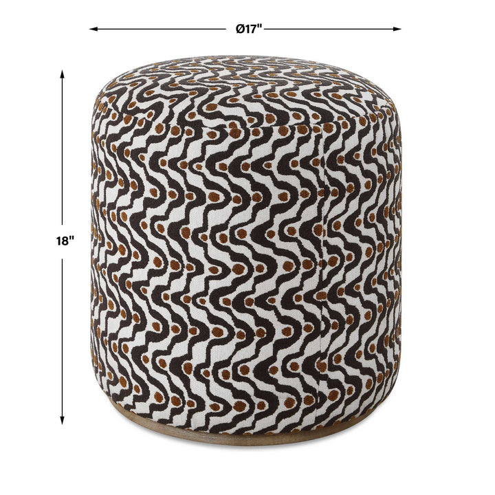 CAS PLUSH ESPRESSO GEOMETRIC OTTOMAN