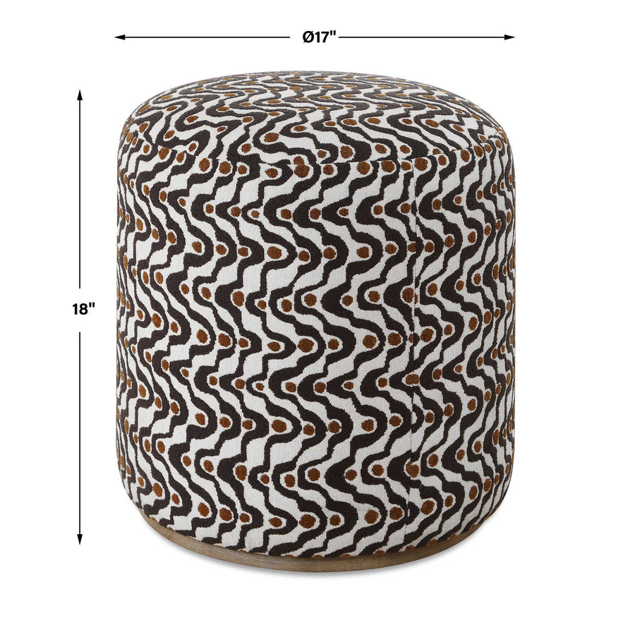 CAS PLUSH ESPRESSO GEOMETRIC OTTOMAN