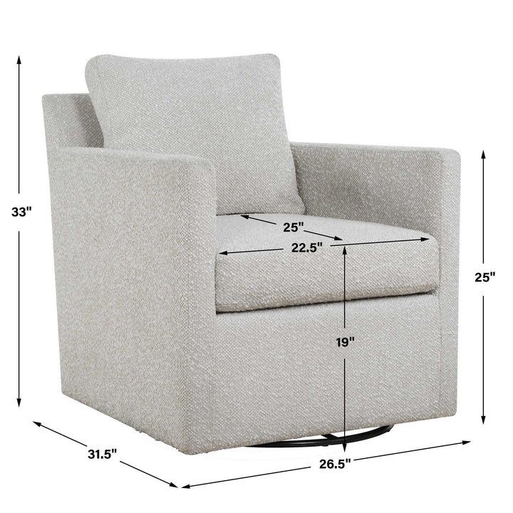 TISDELL CREAM BOUCLE SWIVEL CHAIR