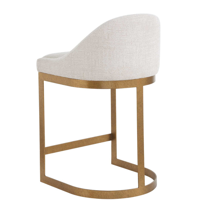 IRA IVORY CHENILLE & GOLD COUNTER STOOL