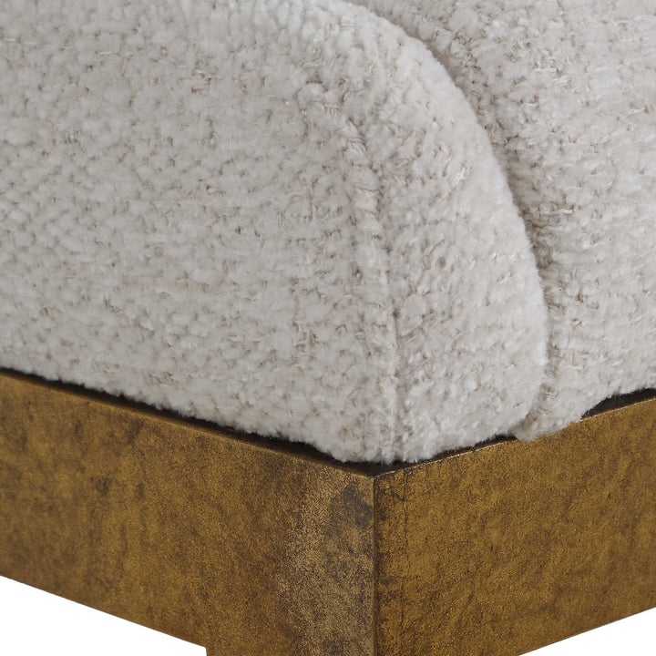 IRA IVORY CHENILLE & GOLD COUNTER STOOL