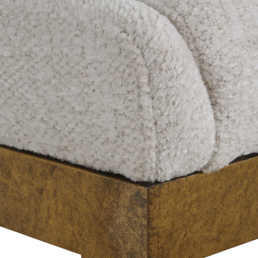 IRA IVORY CHENILLE & GOLD COUNTER STOOL