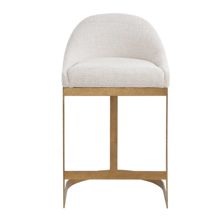 IRA IVORY CHENILLE & GOLD COUNTER STOOL