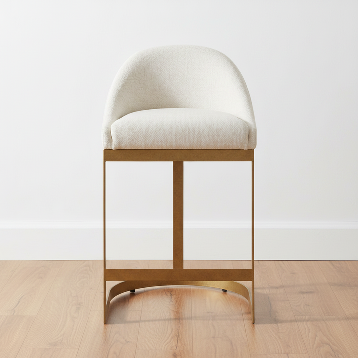 IRA IVORY CHENILLE & GOLD COUNTER STOOL