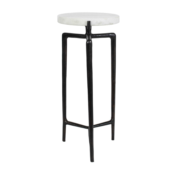 TOBIAS WHITE MARBLE SLAB ACCENT TABLE